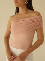 Blusa Ombro Franzida Rosa Mauve