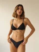 Top Tela Concha Preto