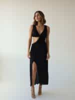 Vestido Shine Midi Preto