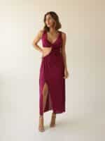 Vestido Shine Midi Magenta