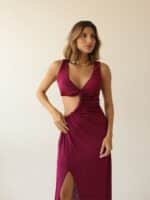 Vestido Shine Midi Magenta - Imagem 3
