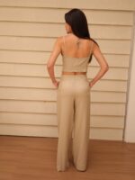 Calça Reta Nervuras Areia - Imagem 2