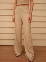 Calça Reta Nervuras Areia - Imagem 3