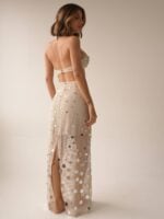 Top Cruzado Tela Bordado Nude Light - Imagem 2