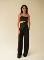 Blusa Lenço Cetim Preto