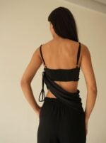 Blusa Lenço Cetim Preto - Imagem 2