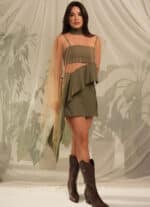 Short Saia Viscose Oliva