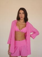 Short Pala Drapeado Pop Pink