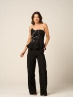 Peplum Reflora Preto