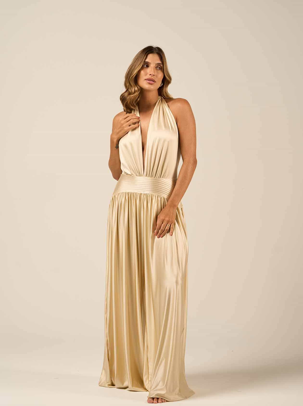 15418615343-mro09872-12.jpg Calça Pantalona Pesponto Champanhe - Imagem 1