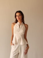 Peplum Frente Única Natural