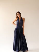 Calça Pantalona Pesponto Marinho