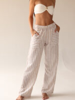 Calça Elastico Listras Bege - Imagem 4
