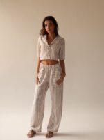 Calça Elastico Listras Bege - Imagem 5
