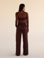 Body Tule Cetim Marrom - Imagem 4