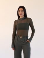Body Tule Cetim Croco
