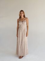 Vestido Busto Drapê Listras
